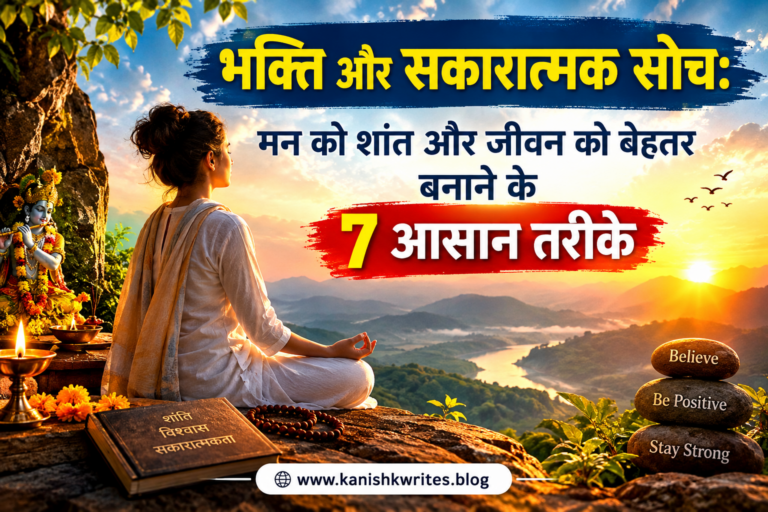 Positive thinking and meditation in hindi भक्ति और सकारात्मक सोच: मन को शांत और जीवन को बेहतर बनाने के 7 आसान तरीके